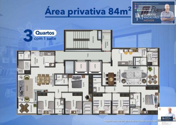 Imagem Apartamento com 3 Quartos à Venda, 84 m² em Casa Forte - Recife