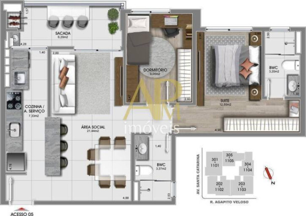 Imagem Apartamento com 2 Quartos à Venda, 76 m² em Canto - Florianópolis
