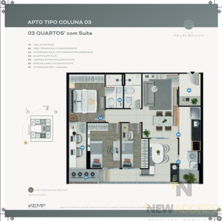 Apartamento com 3 Quartos à Venda, 69 m² em Praia De Itaparica - Vila Velha