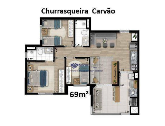 Imagem Apartamento com 3 Quartos à Venda, 69 m² em Vila Carrão - São Paulo