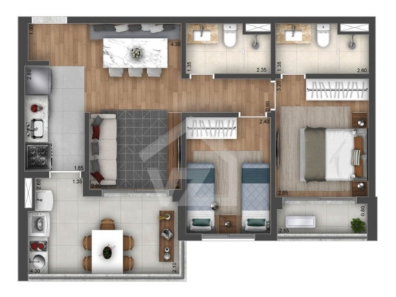 Imagem Apartamento com 2 Quartos à Venda, 65 m² em Brooklin - São Paulo Imagem Apartamento com 2 Quartos à Venda, 65 m² em Brooklin - São Paulo