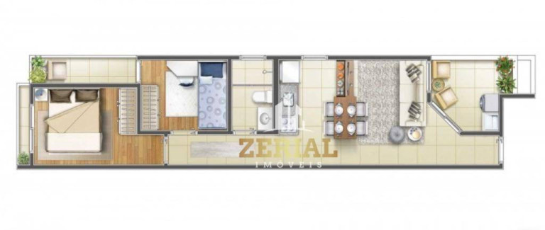 Imagem Apartamento com 2 Quartos à Venda, 53 m² em Jardim - Santo André