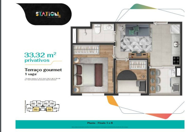 Imagem Apartamento com 2 Quartos à Venda, 46 m²