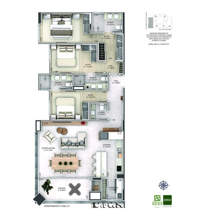 Apartamento com 3 Quartos à Venda, 126 m² em Florestal - Lajeado