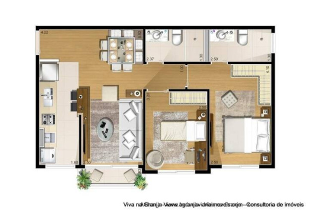 Imagem Apartamento com 1 Quarto para Alugar, 38 m² em Granja Viana - Cotia Imagem Apartamento com 1 Quarto para Alugar, 38 m² em Granja Viana - Cotia