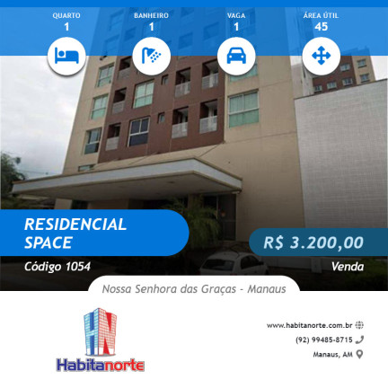 Apartamento com 1 Quarto à Venda, 45 m² em Nossa Senhora Das Graças - Manaus