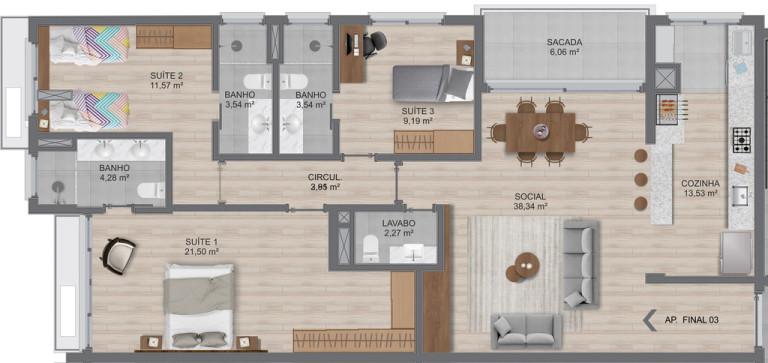 Imagem Apartamento com 3 Quartos à Venda, 174 m² em Tristeza - Porto Alegre