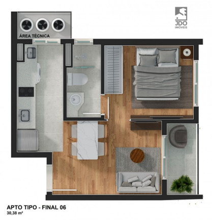 Imagem Apartamento com 1 Quarto à Venda, 30 m² em Mercês - Curitiba Imagem Apartamento com 1 Quarto à Venda, 30 m² em Mercês - Curitiba