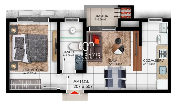 Apartamento com 1 Quarto à Venda, 41 m² em Camobi - Santa Maria