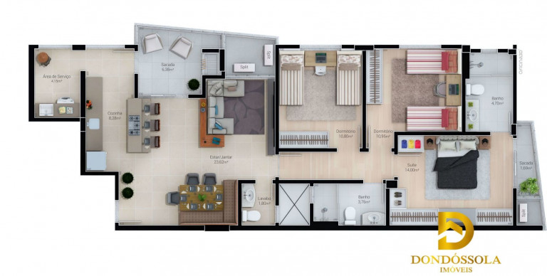 Imagem Apartamento com 3 Quartos à Venda, 109 m² em Centro - Içara Imagem Apartamento com 3 Quartos à Venda, 109 m² em Centro - Içara
