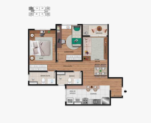 Imagem Imóvel com 2 Quartos à Venda, 55 m² em Centro - Hortolândia
