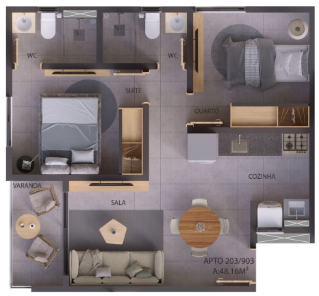 Imagem Apartamento com 2 Quartos à Venda, 52 m² em Jardim Cidade Universitária - João Pessoa