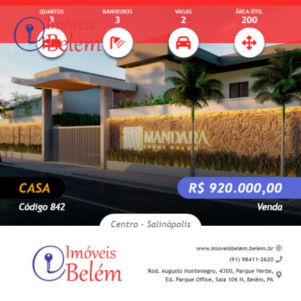 Imagem Casa com 3 Quartos à Venda, 200 m² em Centro - Salinópolis Imagem Casa com 3 Quartos à Venda, 200 m² em Centro - Salinópolis