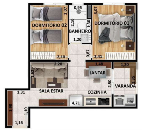 Imagem Apartamento com 2 Quartos à Venda, 39 m² em Vila Parque Jabaquara - São Paulo