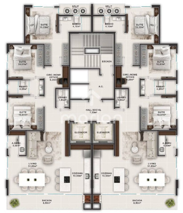 Imagem Apartamento com 3 Quartos à Venda, 120 m² em Centro - Balneário Piçarras Imagem Apartamento com 3 Quartos à Venda, 120 m² em Centro - Balneário Piçarras