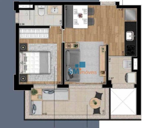 Imagem Apartamento com 1 Quarto à Venda, 48 m² em Pinheiros - São Paulo Imagem Apartamento com 1 Quarto à Venda, 48 m² em Pinheiros - São Paulo