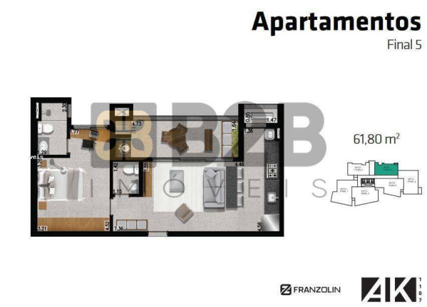 Imagem Apartamento com 2 Quartos à Venda, 106 m² em Residencial Ak 1107 - Bauru