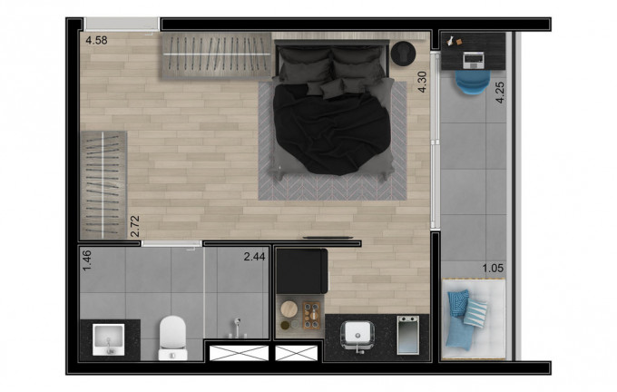 Imagem Studio com 1 Quarto à Venda, 24 m² em Perdizes - São Paulo