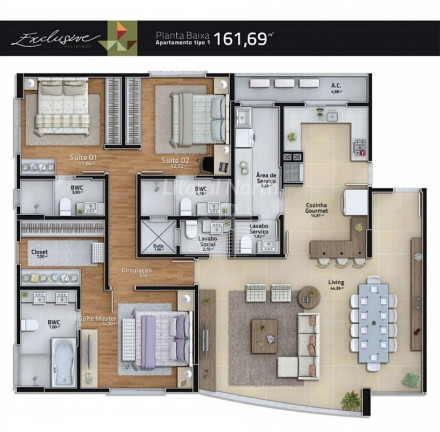 Imagem Apartamento com 3 Quartos à Venda, 161 m² em Fazenda - Itajaí