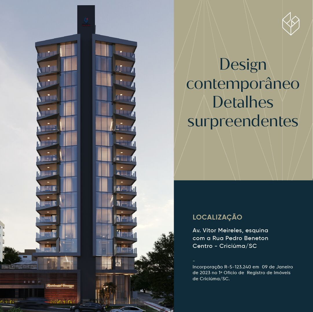 Apartamento com 3 Quartos à Venda, 131 m² em Centro - Criciúma