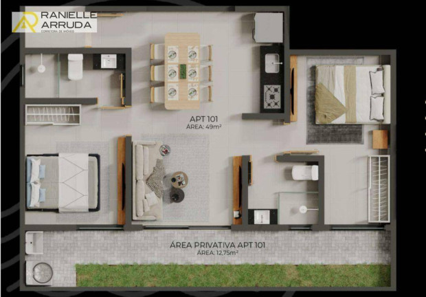Imagem Apartamento com 3 Quartos à Venda, 65 m² em Bessa - João Pessoa