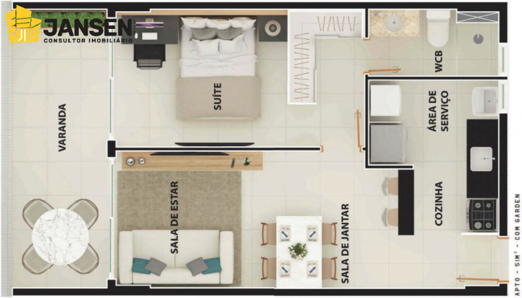 Imagem Apartamento com 1 Quarto à Venda, 51 m² em Manaíra - João Pessoa
