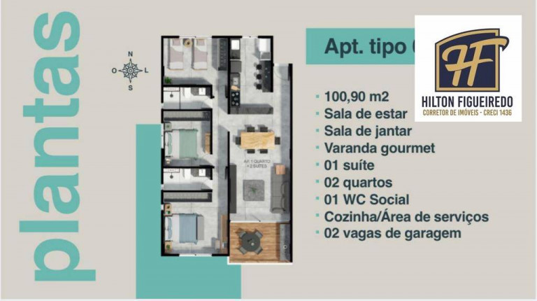 Imagem Apartamento com 3 Quartos à Venda, 100 m² em Camboinha - Cabedelo