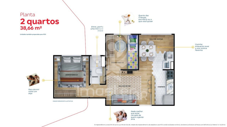 Imagem Apartamento com 2 Quartos à Venda, 38 m² em Lagoa Redonda - Fortaleza