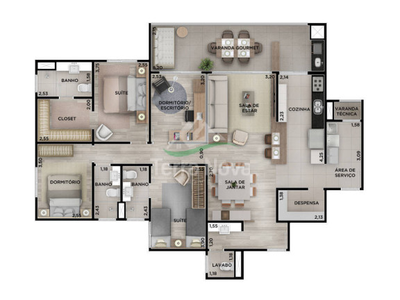 Imagem Apartamento com 4 Quartos à Venda, 141 m² em Jardim Campos Elísios - Jundiaí