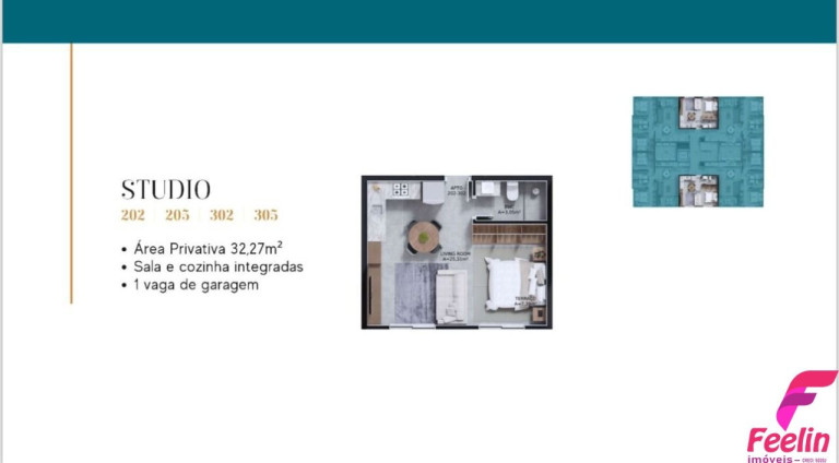 Studio com 1 Quarto à Venda, 32 m² em Ribeirão Da Ilha - Florianópolis