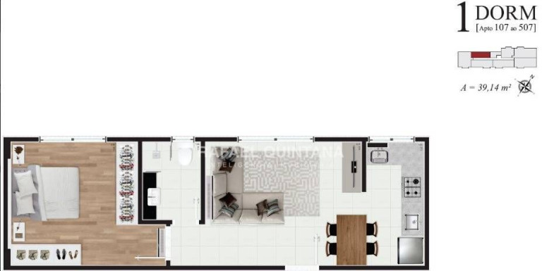 Imagem Apartamento com 1 Quarto à Venda, 39 m² em Carvoeira - Florianópolis