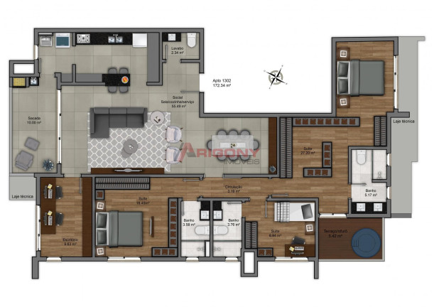 Imagem Cobertura com 3 Quartos à Venda, 172 m² em Nossa Senhora De Lourdes - Santa Maria Imagem Cobertura com 3 Quartos à Venda, 172 m² em Nossa Senhora De Lourdes - Santa Maria