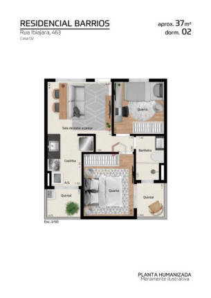 Imagem Apartamento com 2 Quartos à Venda, 37 m² em Parada Xv De Novembro - São Paulo Imagem Apartamento com 2 Quartos à Venda, 37 m² em Parada Xv De Novembro - São Paulo