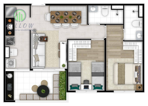Imagem Apartamento com 2 Quartos à Venda, 57 m² em Vila Yara - Osasco