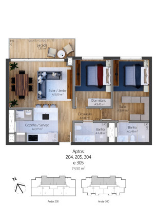 Imagem Apartamento com 1 Quarto à Venda, 54 m² em Moura - Gramado
