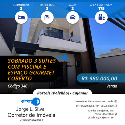 Sobrado com 3 Quartos à Venda, 175 m² em Portais (polvilho) - Cajamar