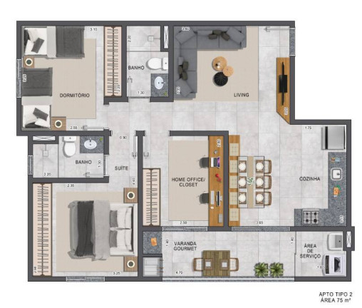 Imagem Apartamento com 3 Quartos à Venda, 75 m² em Vila São José - Taubaté Imagem Apartamento com 3 Quartos à Venda, 75 m² em Vila São José - Taubaté