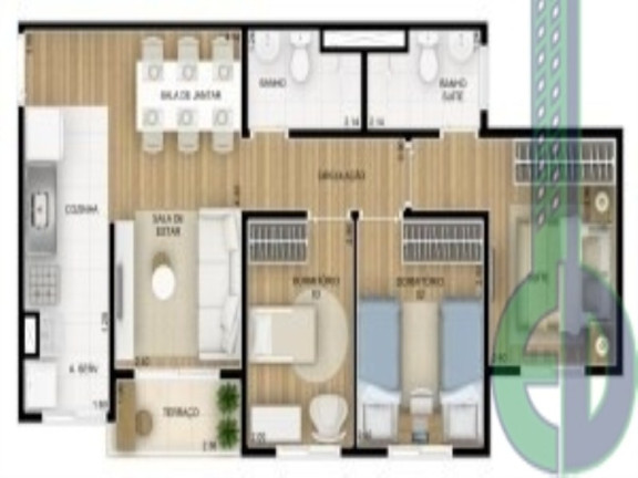 Imagem Apartamento com 3 Quartos à Venda, 57 m² em Parque São Vicente - Mauá Imagem Apartamento com 3 Quartos à Venda, 57 m² em Parque São Vicente - Mauá
