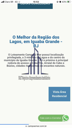 Imagem Terreno à Venda, 200 m² em Capivara - Iguaba Grande