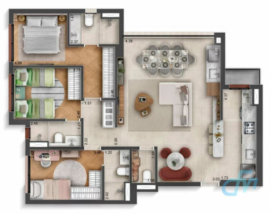Imagem Apartamento com 3 Quartos à Venda, 83 m² em Vila Mogilar - Mogi Das Cruzes