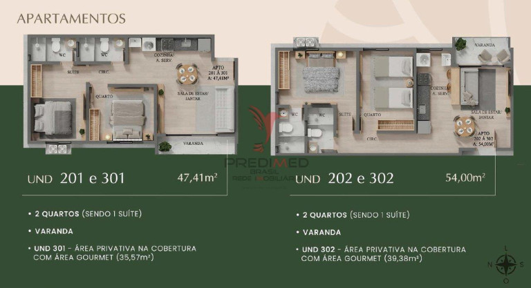 Foto do imóvel Apartamento com 2 Quartos à Venda, 47 m² em Altiplano Cabo Branco - João Pessoa