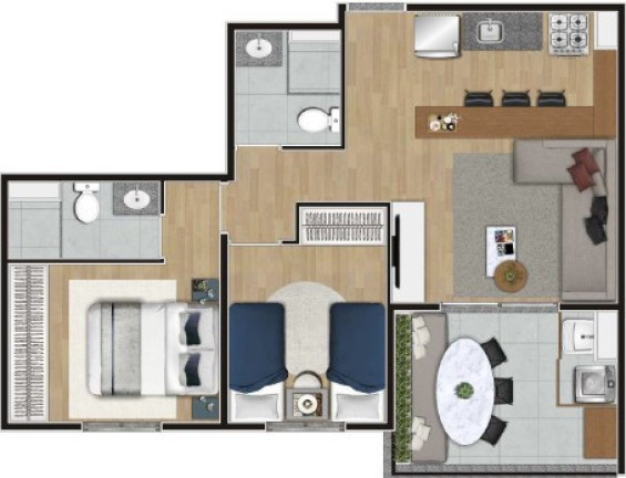 Imagem Apartamento com 2 Quartos à Venda, 57 m² em Campo Belo - São Paulo