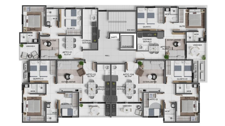 Imagem Apartamento com 2 Quartos à Venda, 53 m² em Intermares - Cabedelo