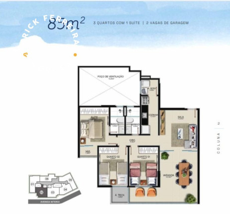 Imagem Apartamento com 3 Quartos à Venda, 95 m² em Praia Do Morro - Guarapari