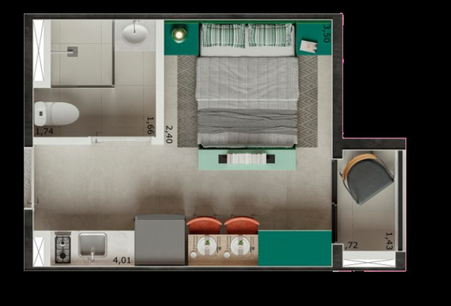 Imagem Imóvel com 1 Quarto à Venda, 18 m² em Conceição - São Paulo