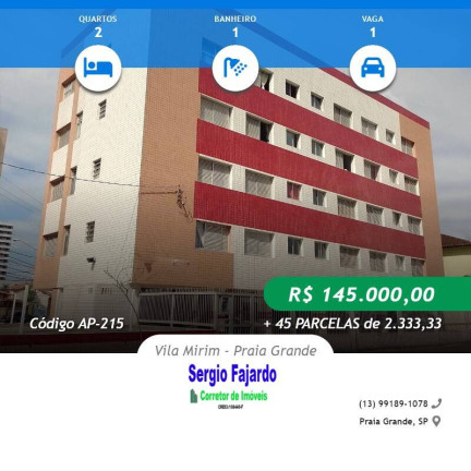 Apartamento com 2 Quartos à Venda, 39 m² em Vila Mirim - Praia Grande