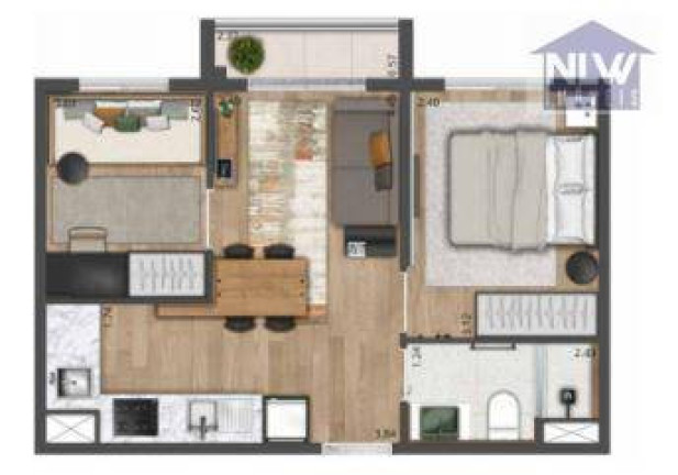 Apartamento com 2 Quartos à Venda, 37 m² em Indianópolis - São Paulo