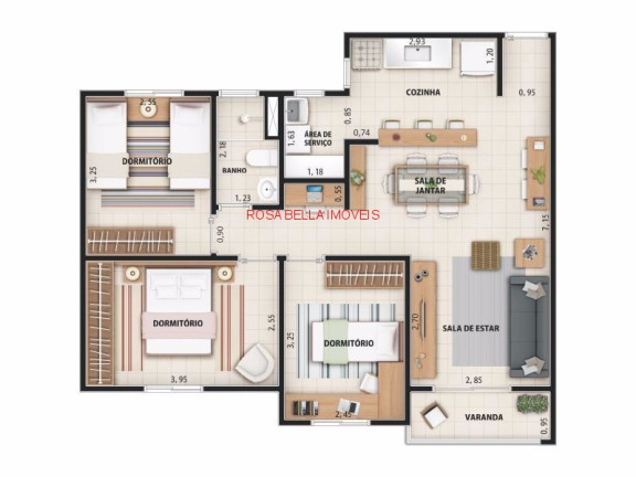 Imagem Apartamento com 2 Quartos à Venda, 62 m² em Jardim Tamoio - Jundiaí