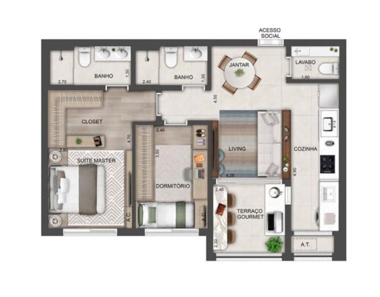 Imagem Apartamento com 2 Quartos à Venda, 80 m² em Brooklin Paulista - São Paulo