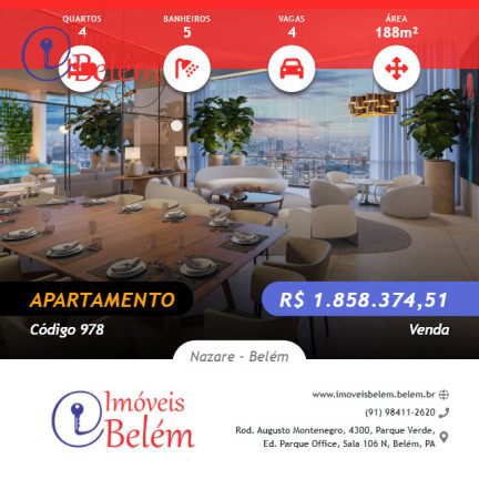 Apartamento com 4 Quartos à Venda, 188 m² em Nazare - Belém